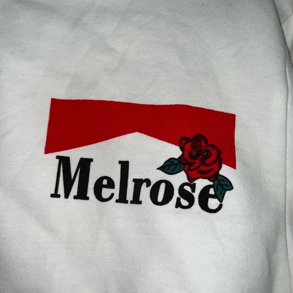 Melrose White Cropped Crewneck Sweatshirt - Picture 6 of 8